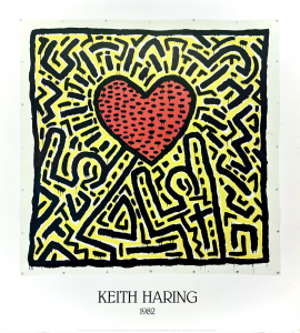 キース・ヘリング　1982年 ポスター／キース・ヘリング（POP ART HEART／Keith Haring)のサムネール