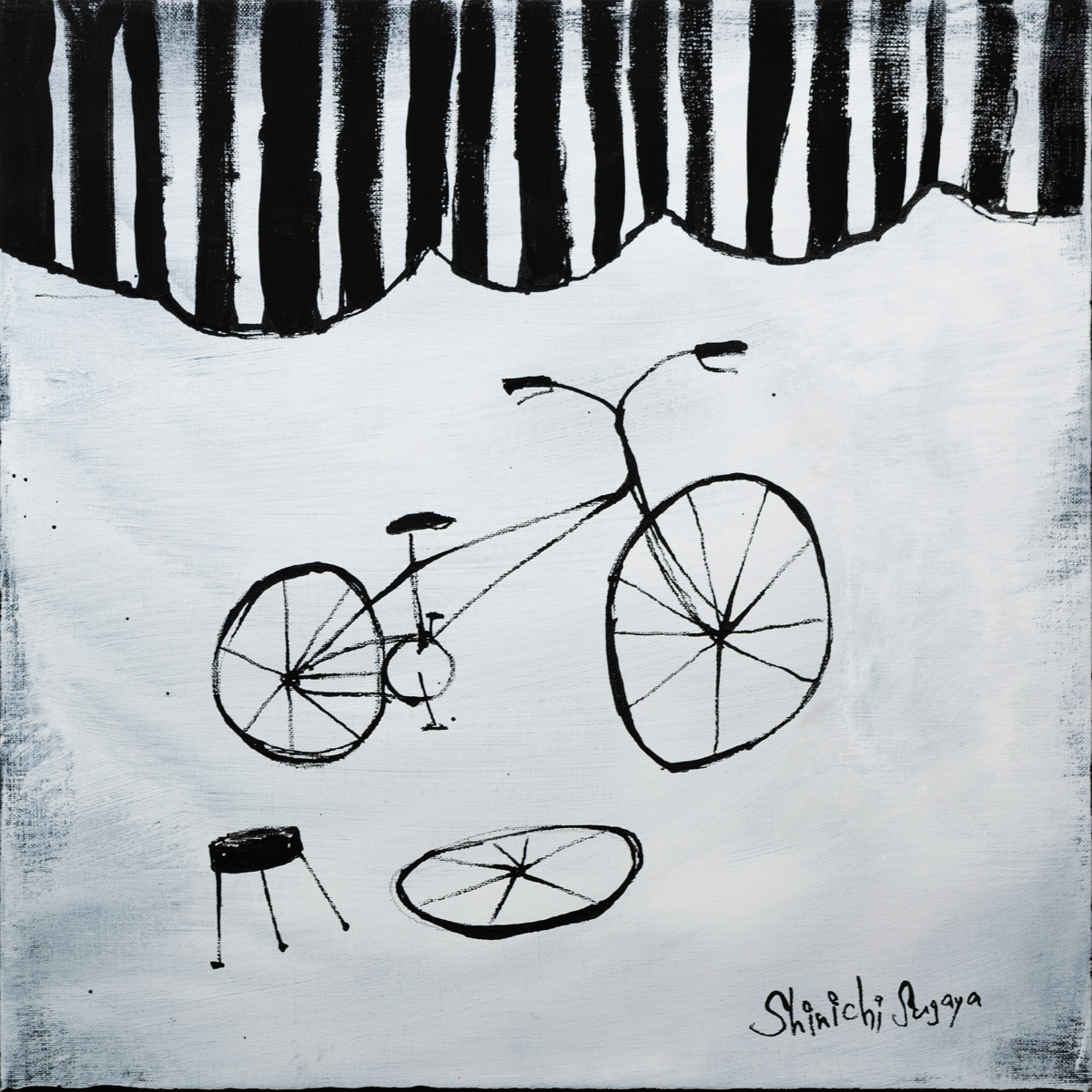 【35】「BICYCLE REPAIR」¥132,000　2023年/ユニーク/サイン入/S8: H455 x W455 (mm)