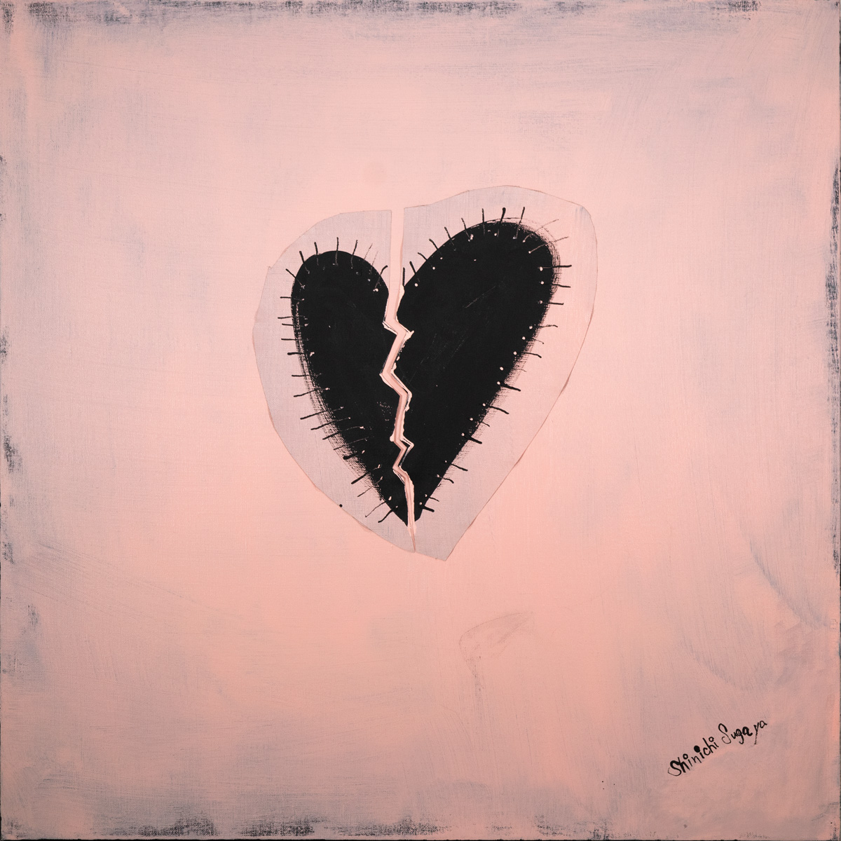 【32】「HEART BREAK」¥330,000　2023年/ユニーク/コラージュ/サイン入/S20: H727 x W727 (mm)