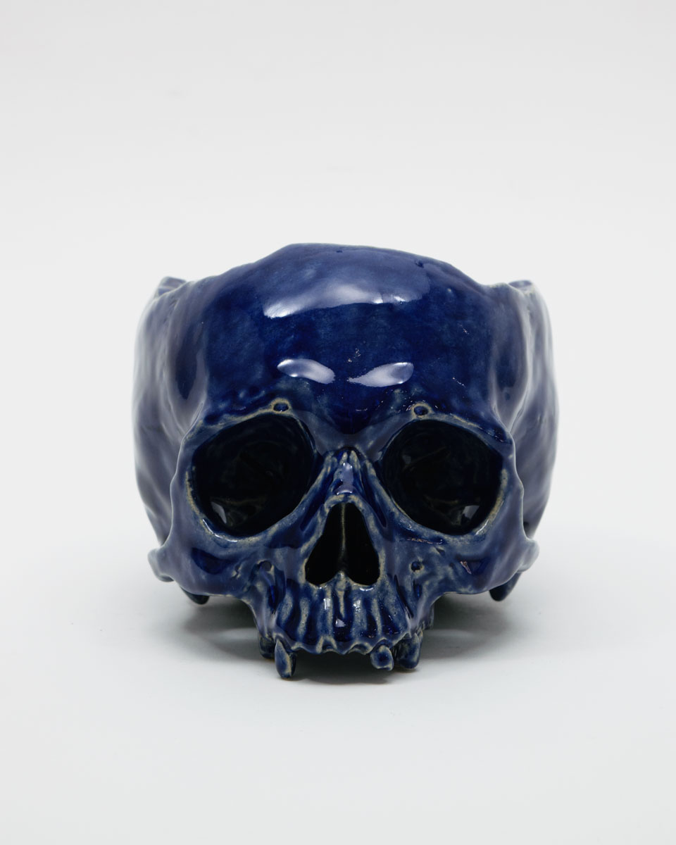 【63】「植木鉢 INDIGO」¥110,000　2023年/ユニーク/サイン入/桐箱/H140 × W150 × D205 (mm)