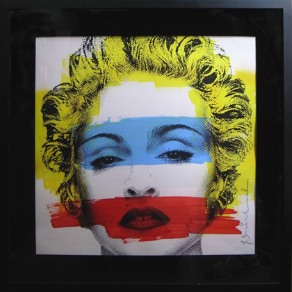 Mr.Brainwash シルクスクリーン・ハンドペイント額「Madonna」 / Mr 