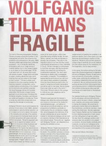 FRAGILE／ヴォルフガング・ティルマンス（FRAGILE／Wolfgang Tillmans )のサムネール