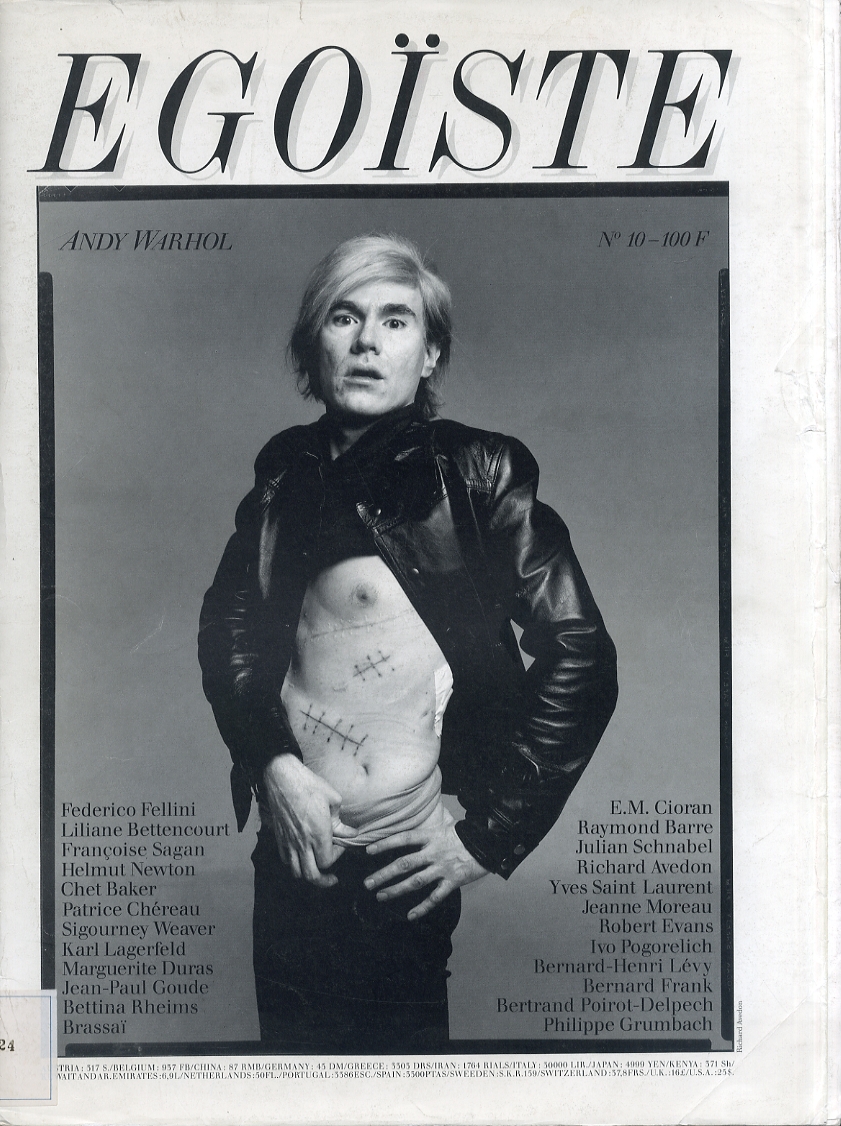 「EGOISTE No.10 / Photo: Richard Avedon　Cover:Andy Warhol」メイン画像