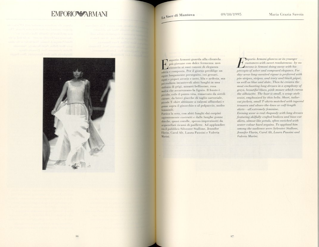 古書古本 Totodo: Giorgio Armani Spring Summer 1995