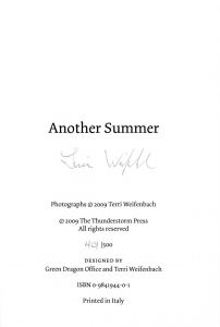 「【サイン入 / Signed】ANOTHER SUMMER / Terri Weifenbach」画像1