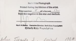 「MICK JAGGER 1, LONDON 1987【Copyright Stamp by Herb Ritts Foundation】 / Herb Ritts」画像1