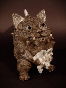 「白狐を抱えた猫神 / 田崎太郎」画像5