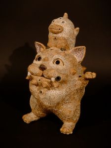 「魔除シャーマンペンギンをのせた猫神 / 田崎太郎」画像1