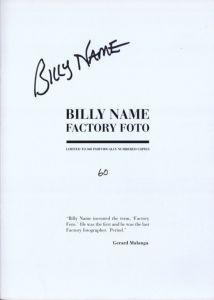 FACTORY FOTO / BILLY NAME Design: Dagon James | 小宮山書店